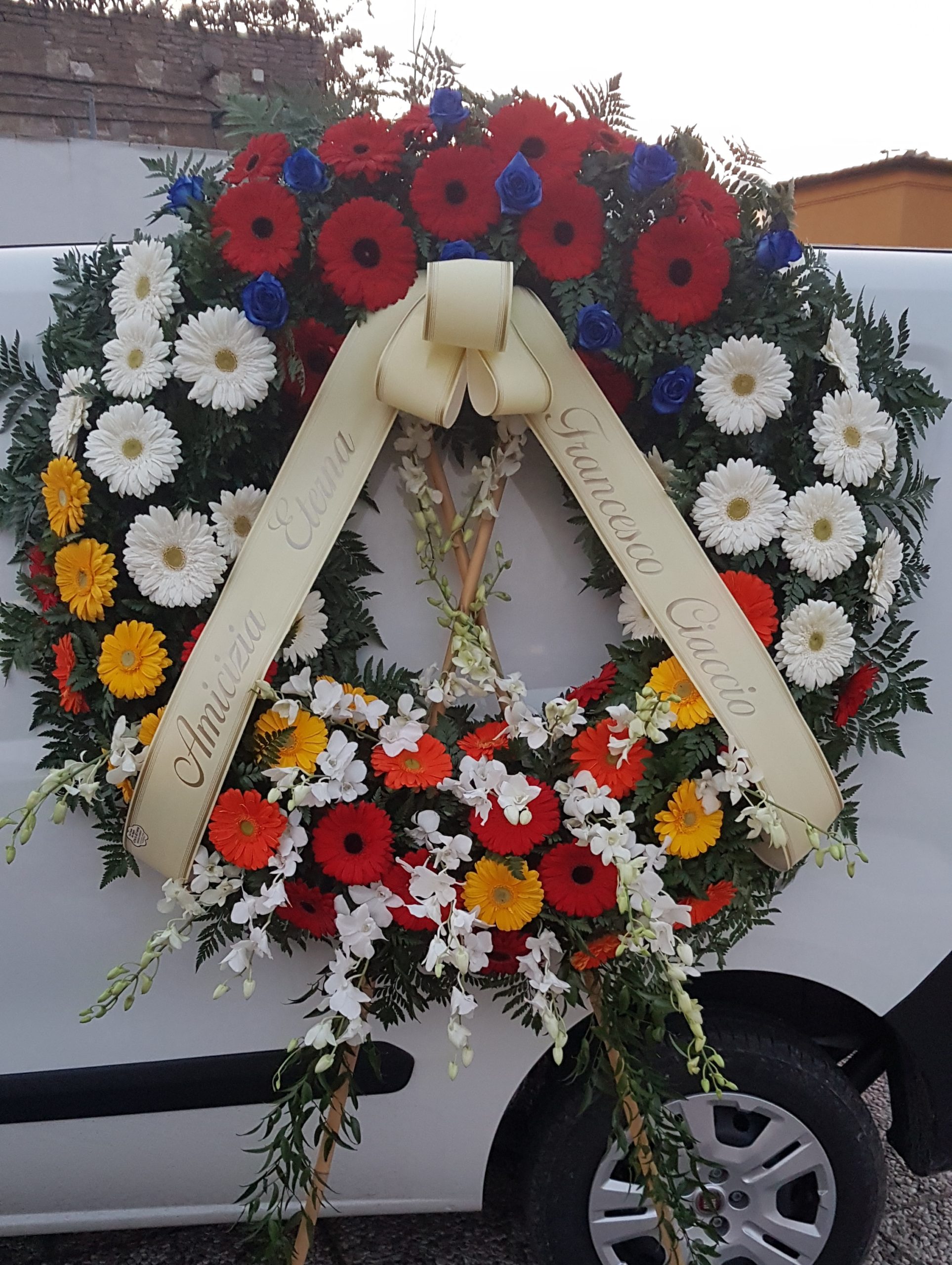 Corona di fiori funebre