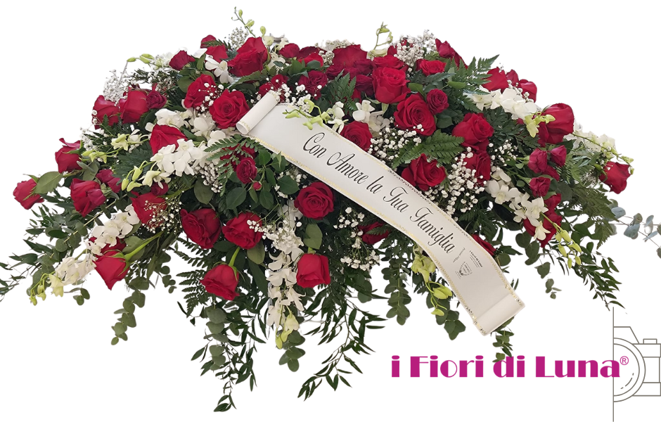 Copricassa medio - extra - rose rosse o rosse e bianche - immagine 3