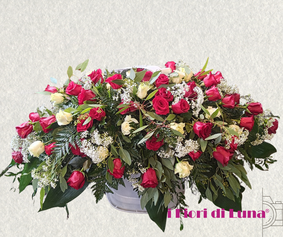 Copricassa medio - extra - rose rosse o rosse e bianche - immagine 5