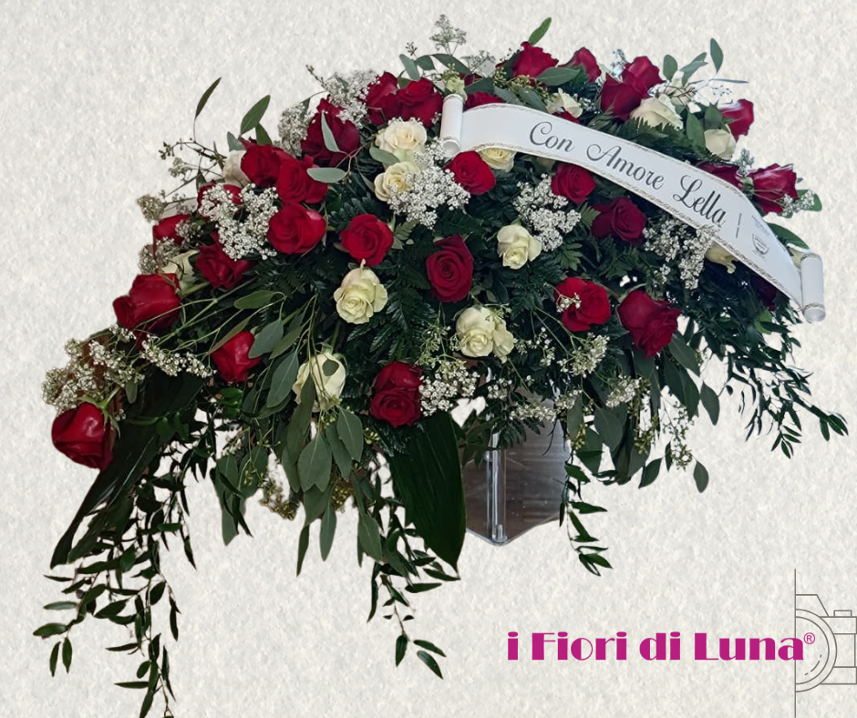 Copricassa medio - extra - rose rosse o rosse e bianche - immagine 4